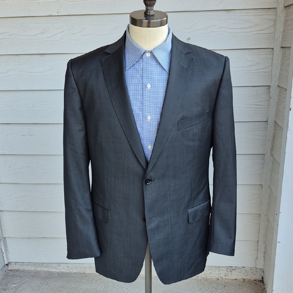 Z Zegna Other - Z ZEGNA City Solid Grey Mohair Wool Blend Sz 44 R Mens Sport Coat Suit Jacket